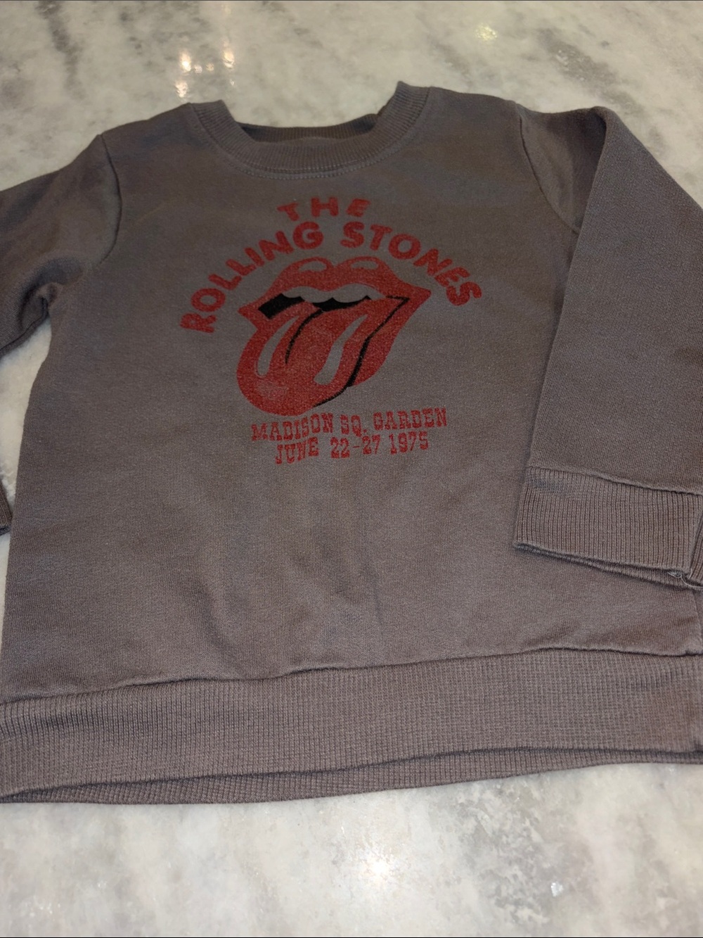 the Rolling Stones Kids Sweatshirt in gray with Red Logo